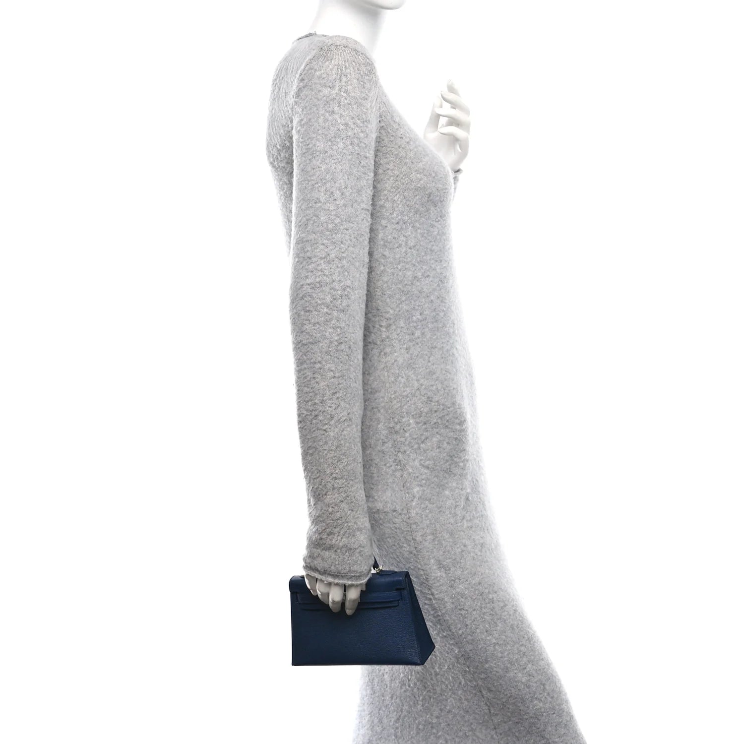 Chevre Mysore Verso Mini Kelly Sellier 20 Bleu Navy Bleu Zellige