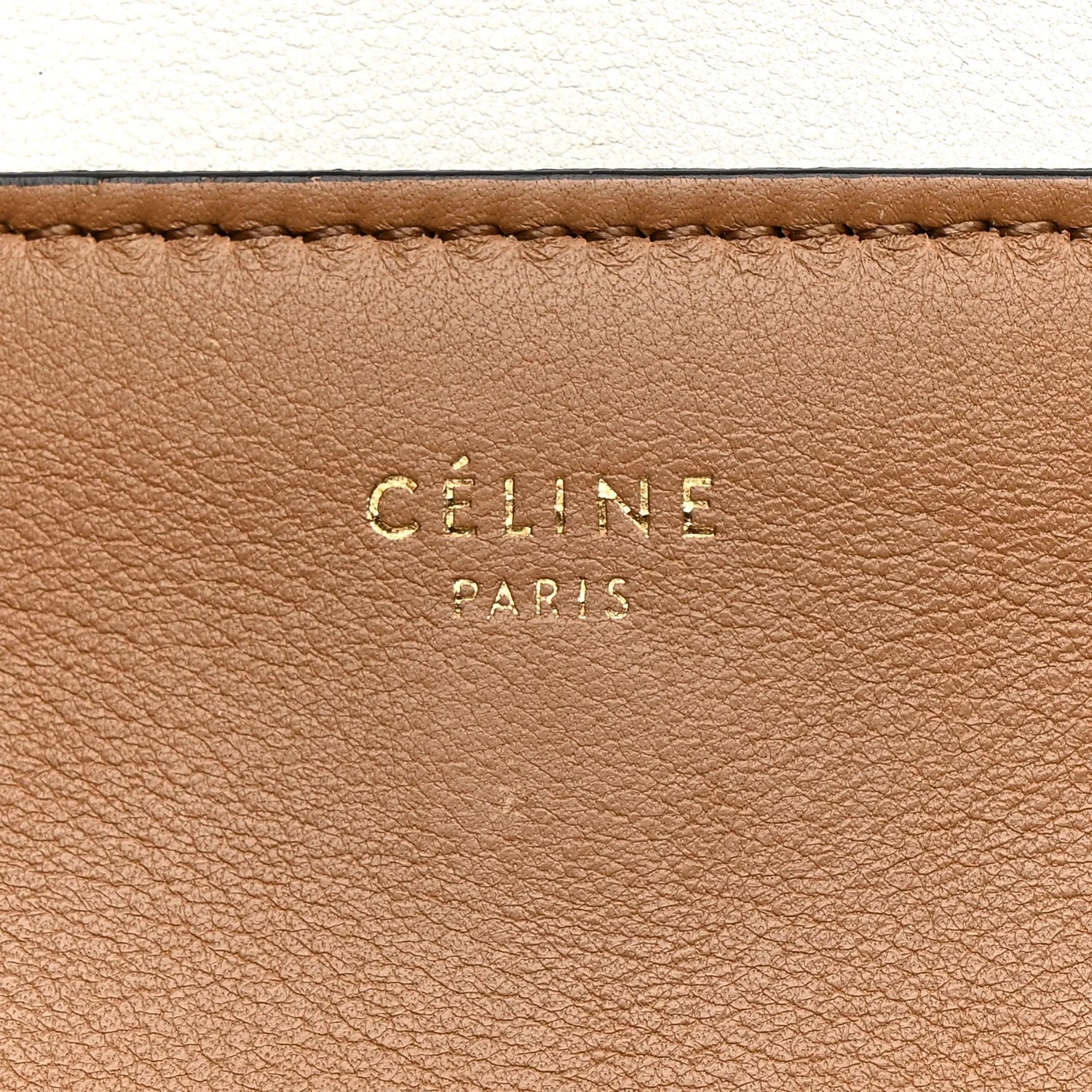 Shiny Smooth Calfskin Medium Frame Shoulder Bag Tan Optic White