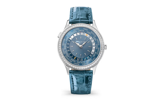 Women’S Complication World-Time, 18K White Gold Set with 89 Diamonds (~1.03 Ct.), 36Mm, Ref# 7130G-016