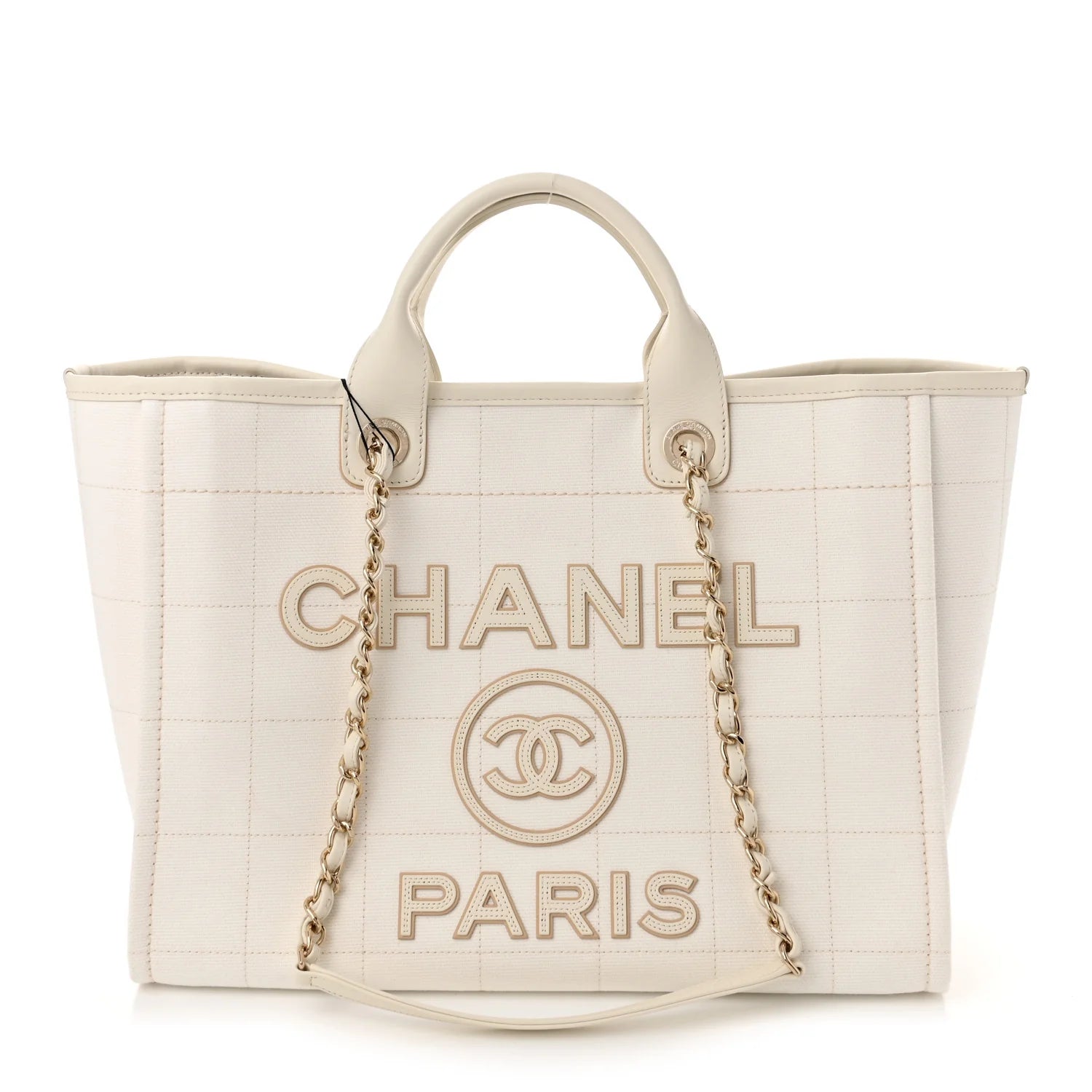 Cotton Medium Deauville Tote White