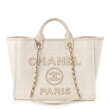 Cotton Medium Deauville Tote White