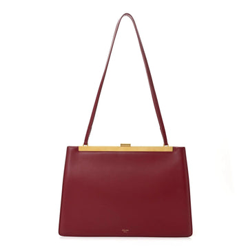 Patina Box Calfskin Medium Clasp Bag Scarlet