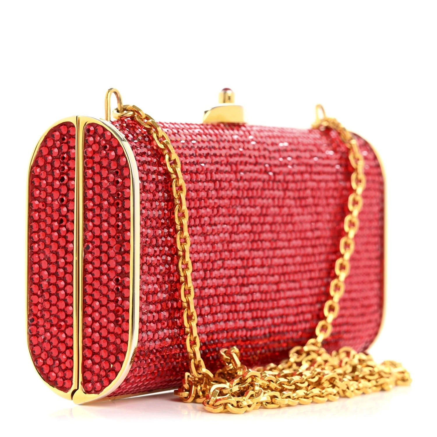 Crystal Minaudiere Clutch Red