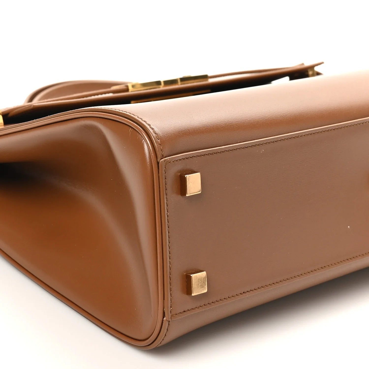 Smooth Calfskin Manhattan Top Handle Brown