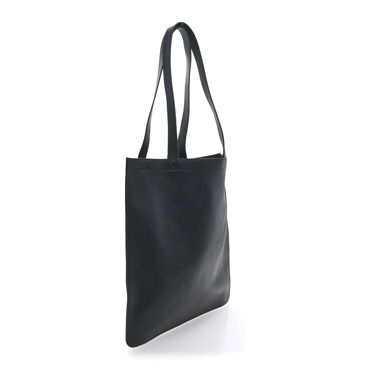 Vitello Grace Light Logo  Pack Flat Shopping Tote Black