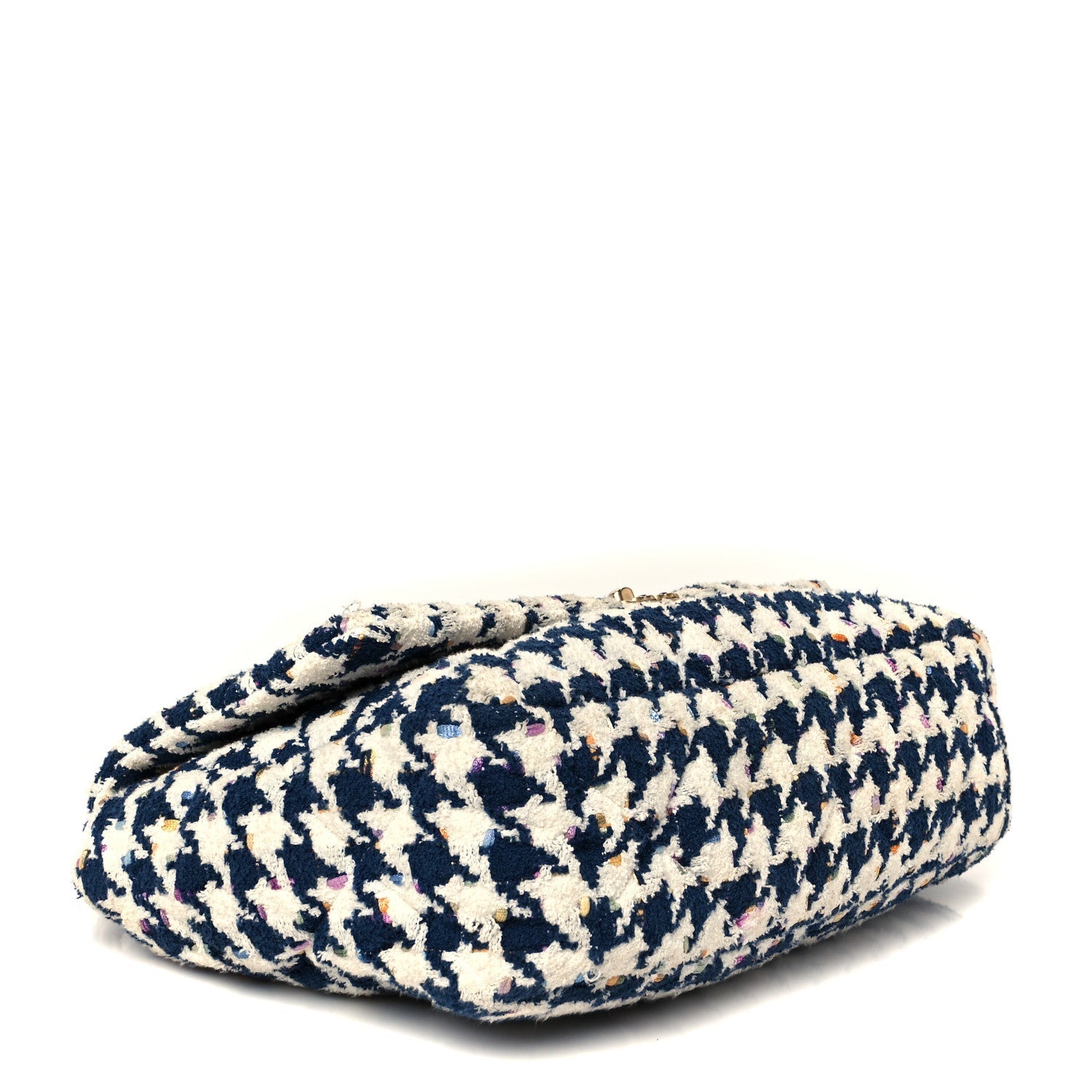 Tweed Quilted Maxi  19 Flap Ecru Navy Blue Multicolor