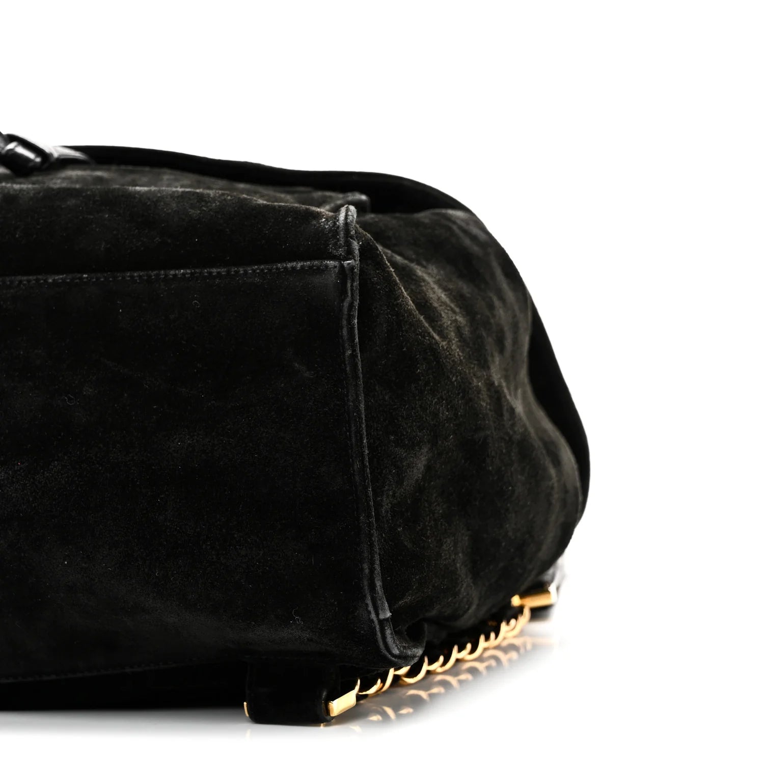 Suede CC Drawstring Backpack Black
