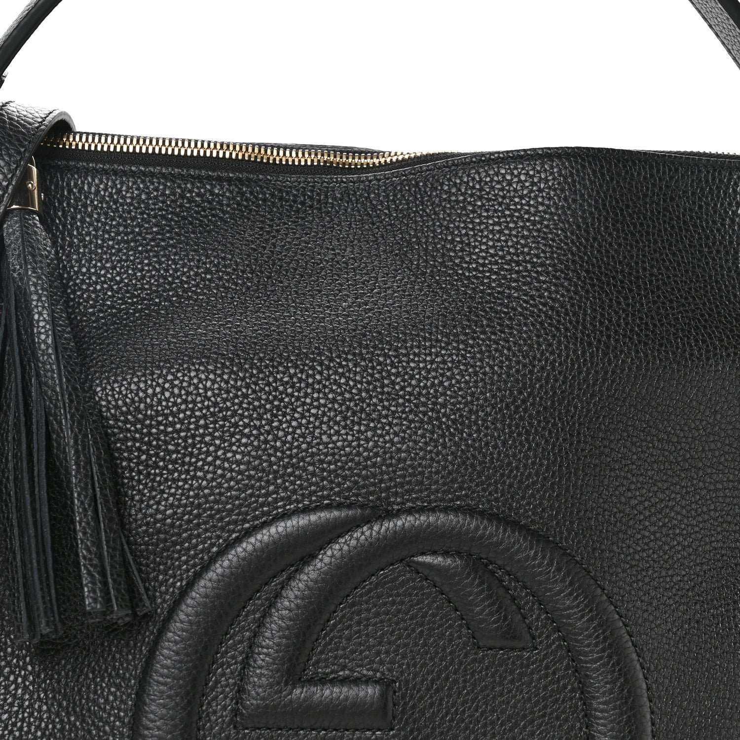 Pebbled Calfskin Large Soho Hobo Black