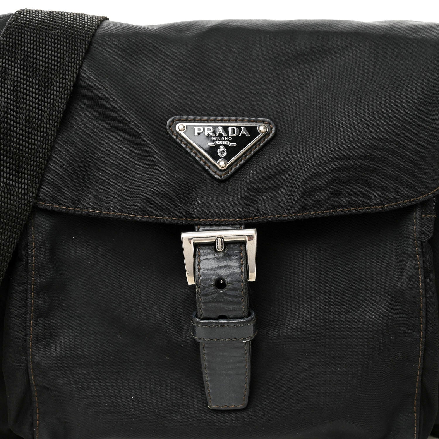 Tessuto Nylon Saffiano Small Vela Messenger Black