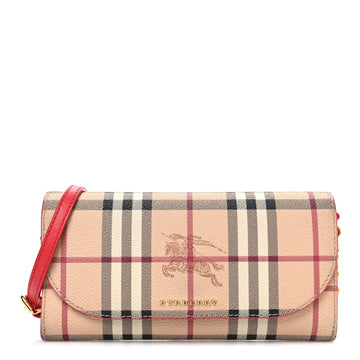 Haymarket Check Henley Wallet on Chain Coral Red
