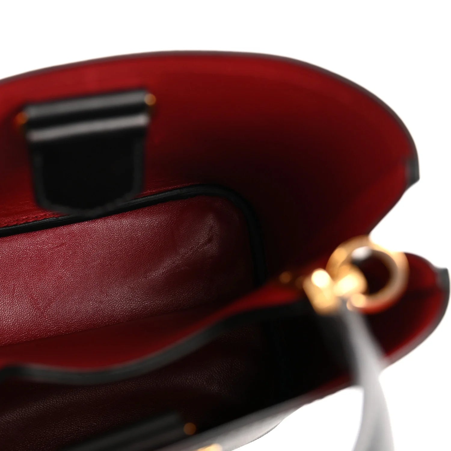 Saffiano Cuir Small Panier Bucket Bag Black Fuoco