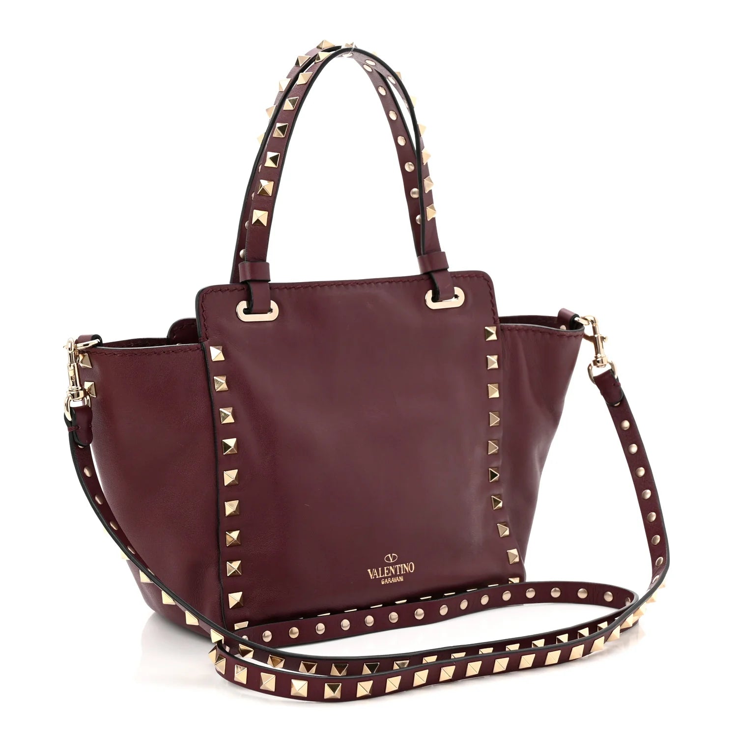 Vitello Mini Rockstud Tote Rubin