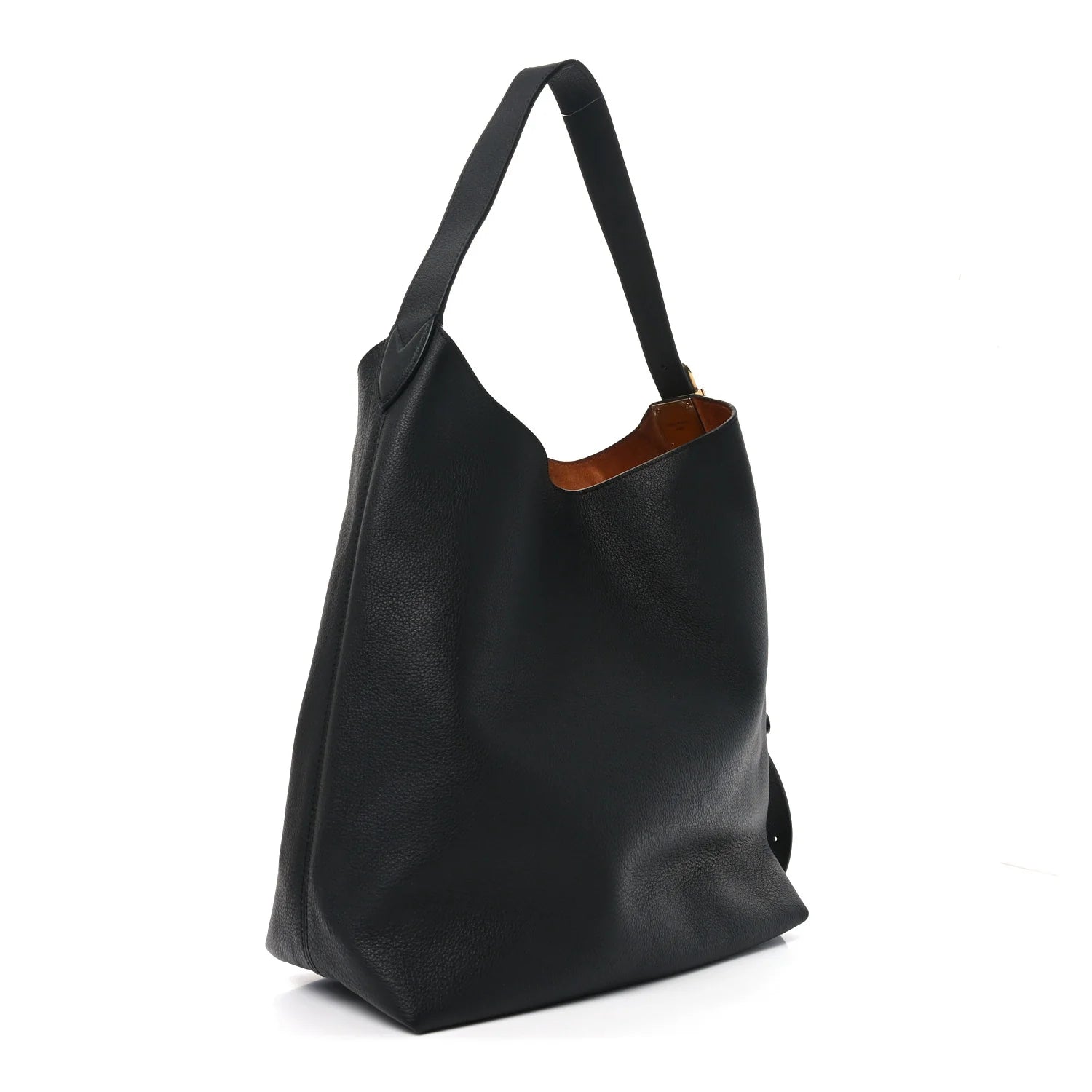 Grained Calfskin Low Key Hobo MM Black