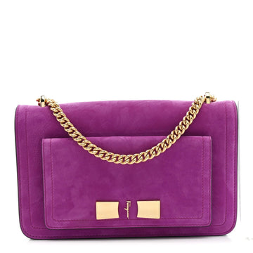 Suede Ginevra Chain Bag Purple