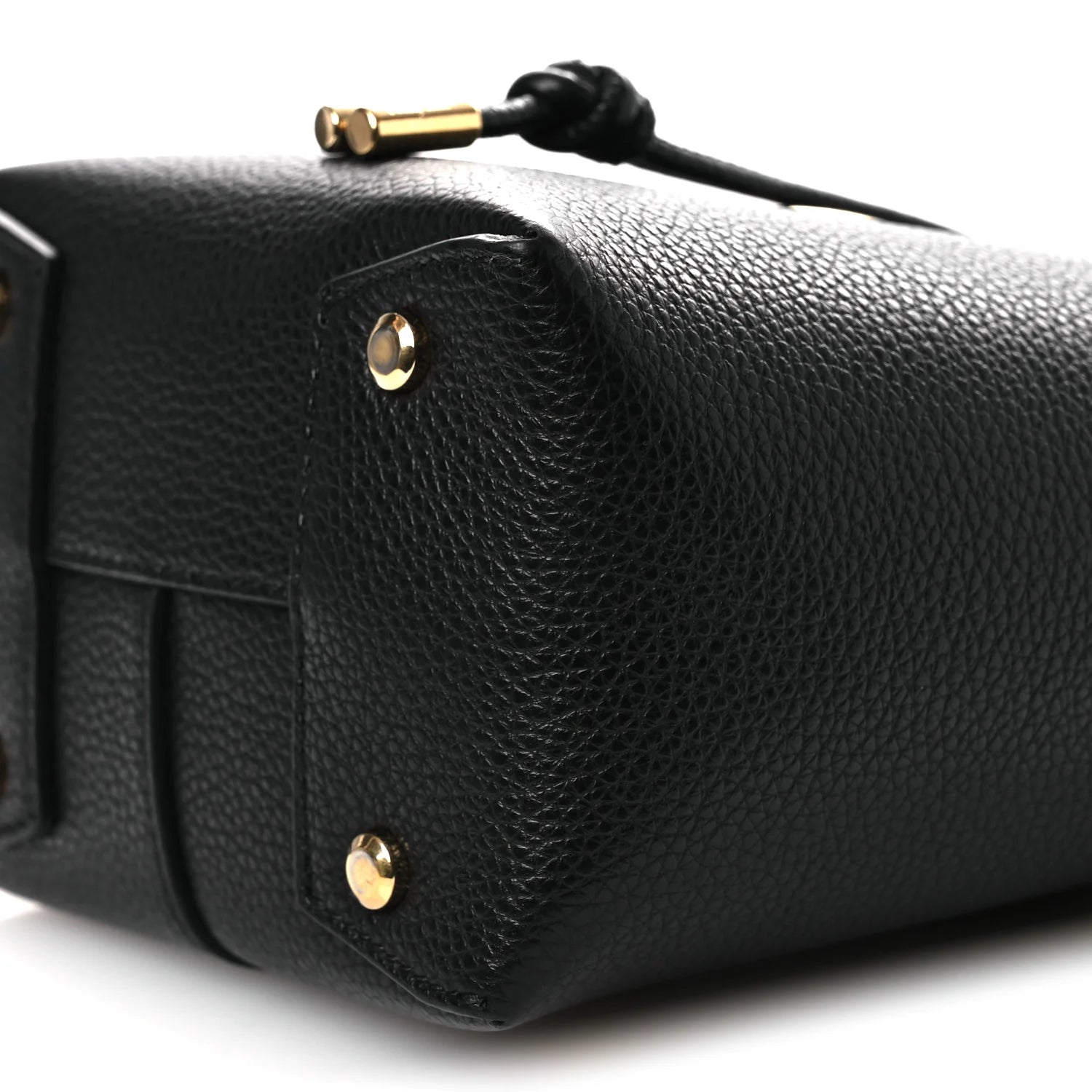 Grained Calfskin Mini Gancino Bucket Bag Black