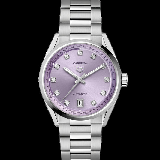 Unworn  Carrera Calibre 7 Date, Stainless Steel and Diamonds, 36Mm, Ref# WBN2319.BA0001, Box & Papers