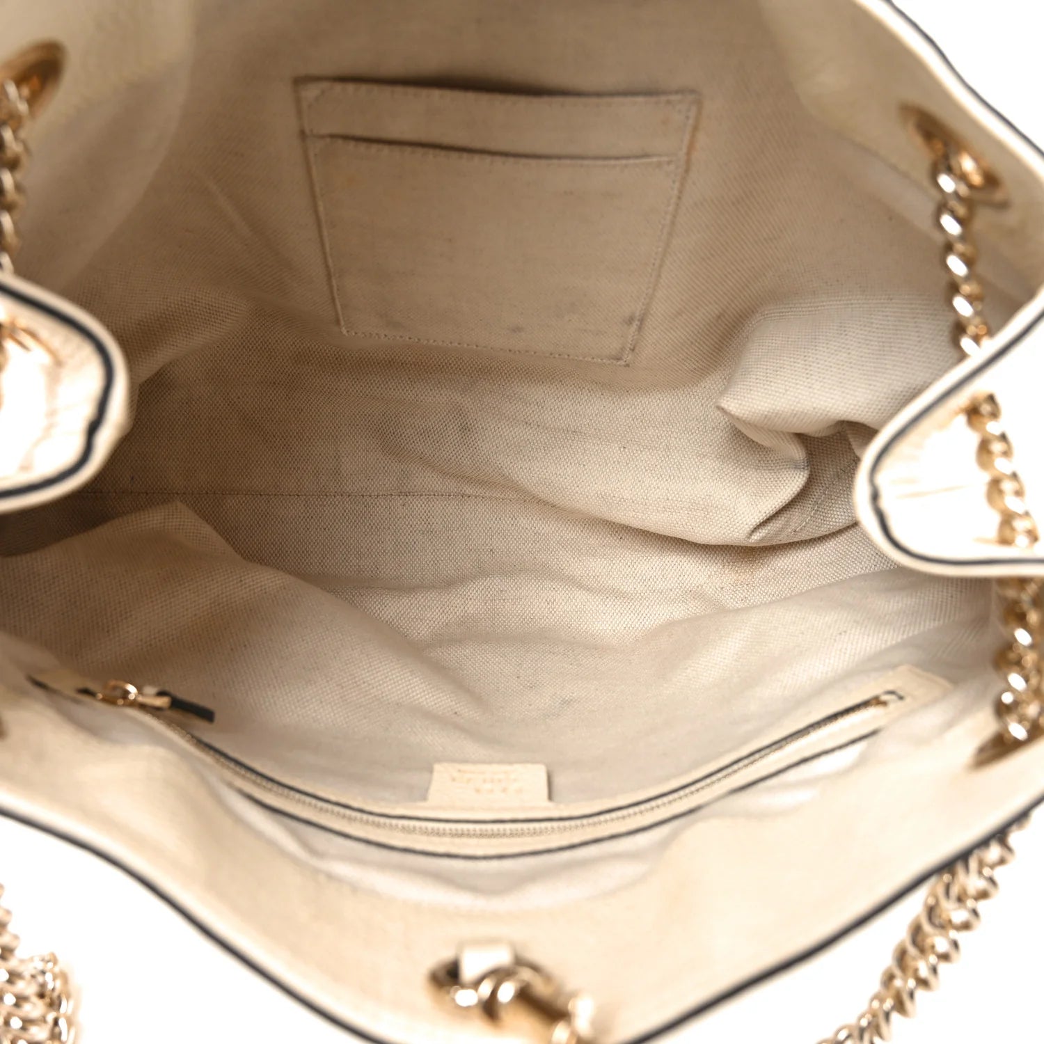 Pebbled Calfskin Medium Soho Chain Shoulder Bag off White