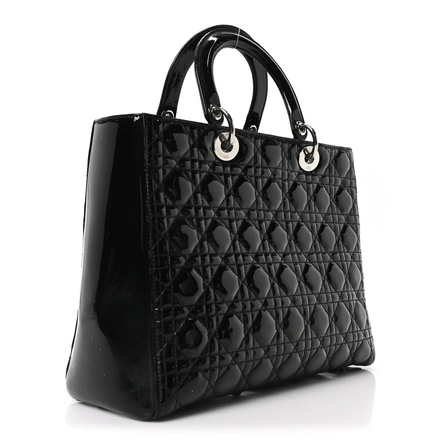 Patent Cannage Large Lady Dior Black