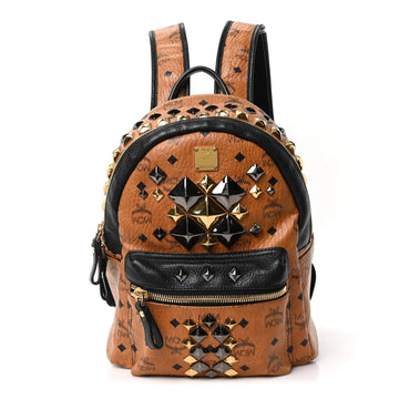 Visetos Studded Colorblock Small Stark Brock Backpack Cognac Black