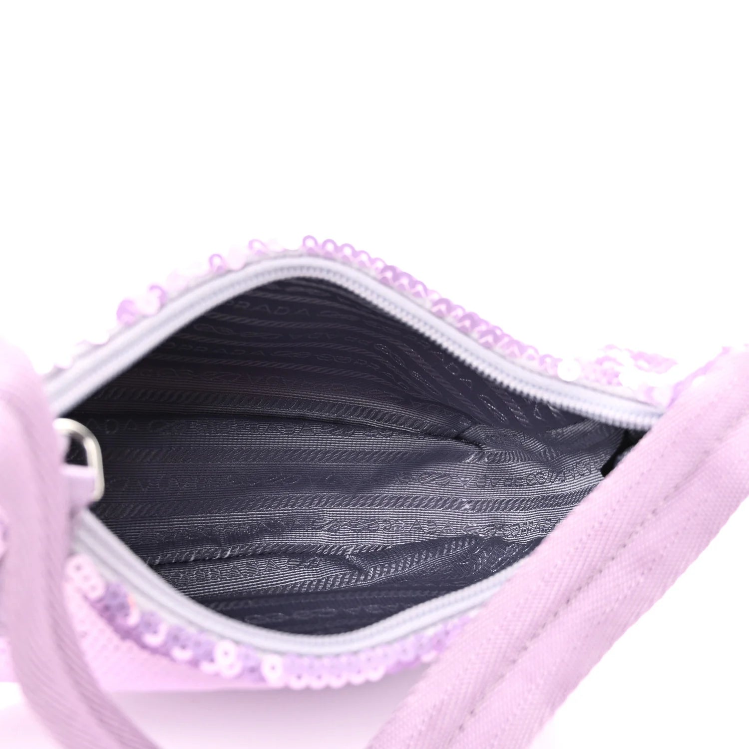 Paillettes Sequin Mini Re-Edition 2000 Bag Lilium Black