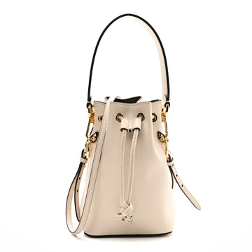 Vitello Cruise F Is  Mini Mon Tresor Bucket Bag White Ice