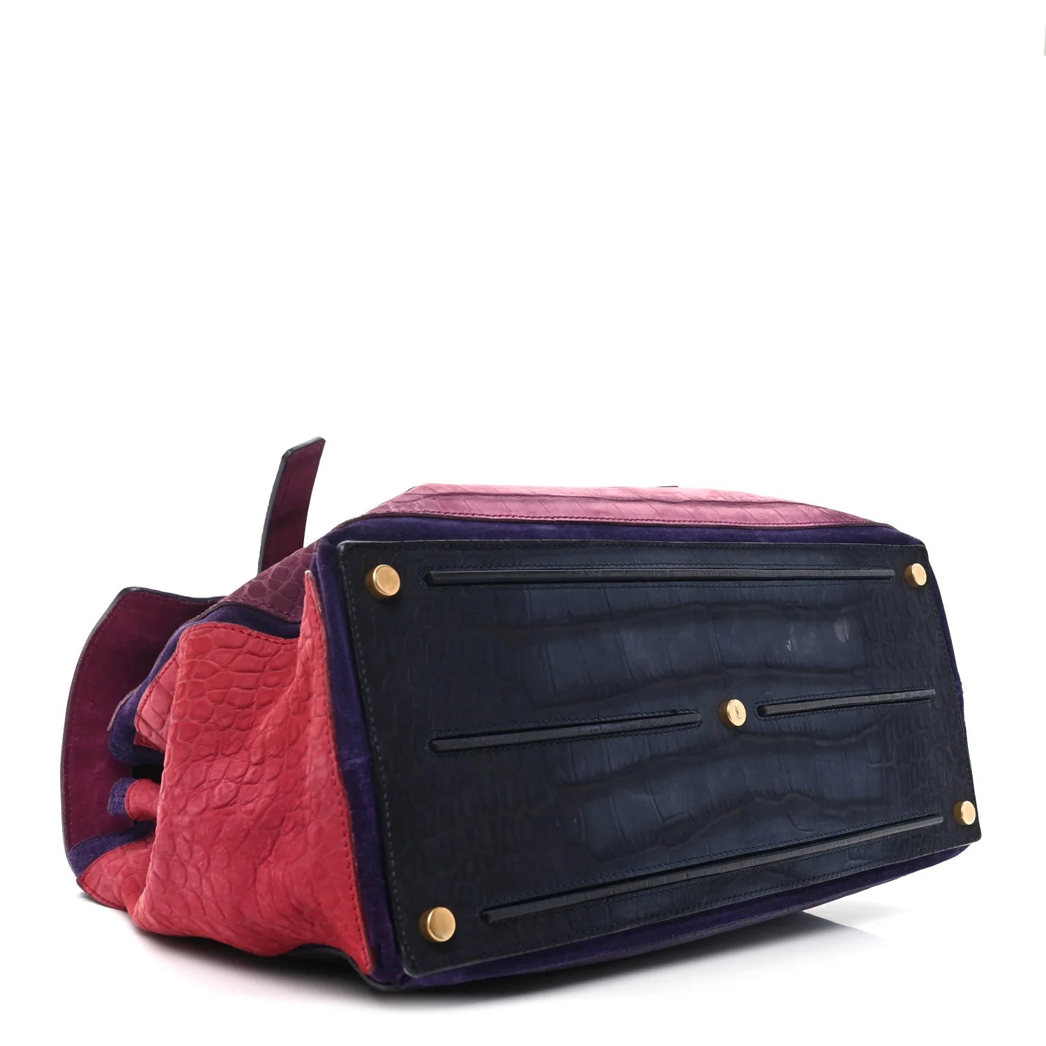 Nubuck Crocodile Embossed Large Muse Two Purple Pink