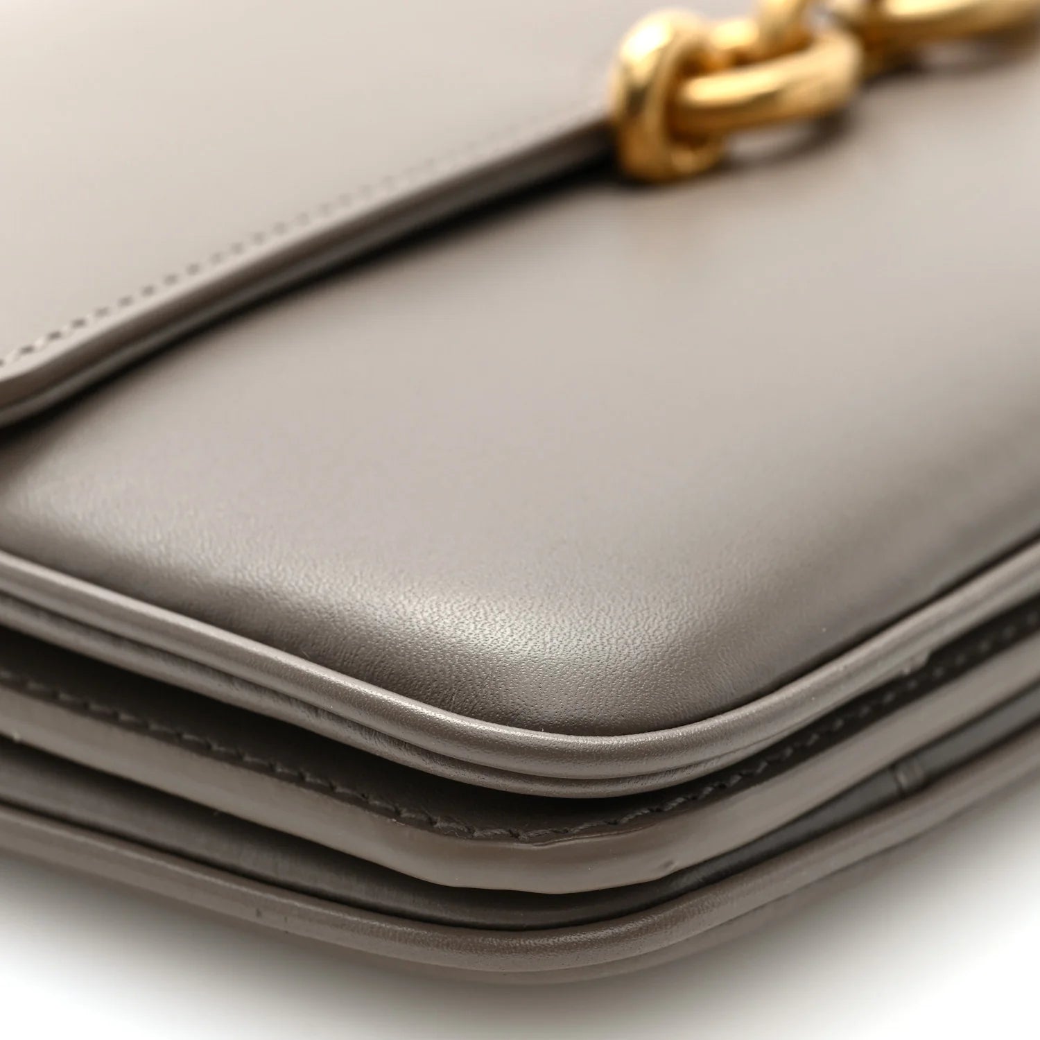 Smooth Calfskin Le Maillon Satchel Dark Beige