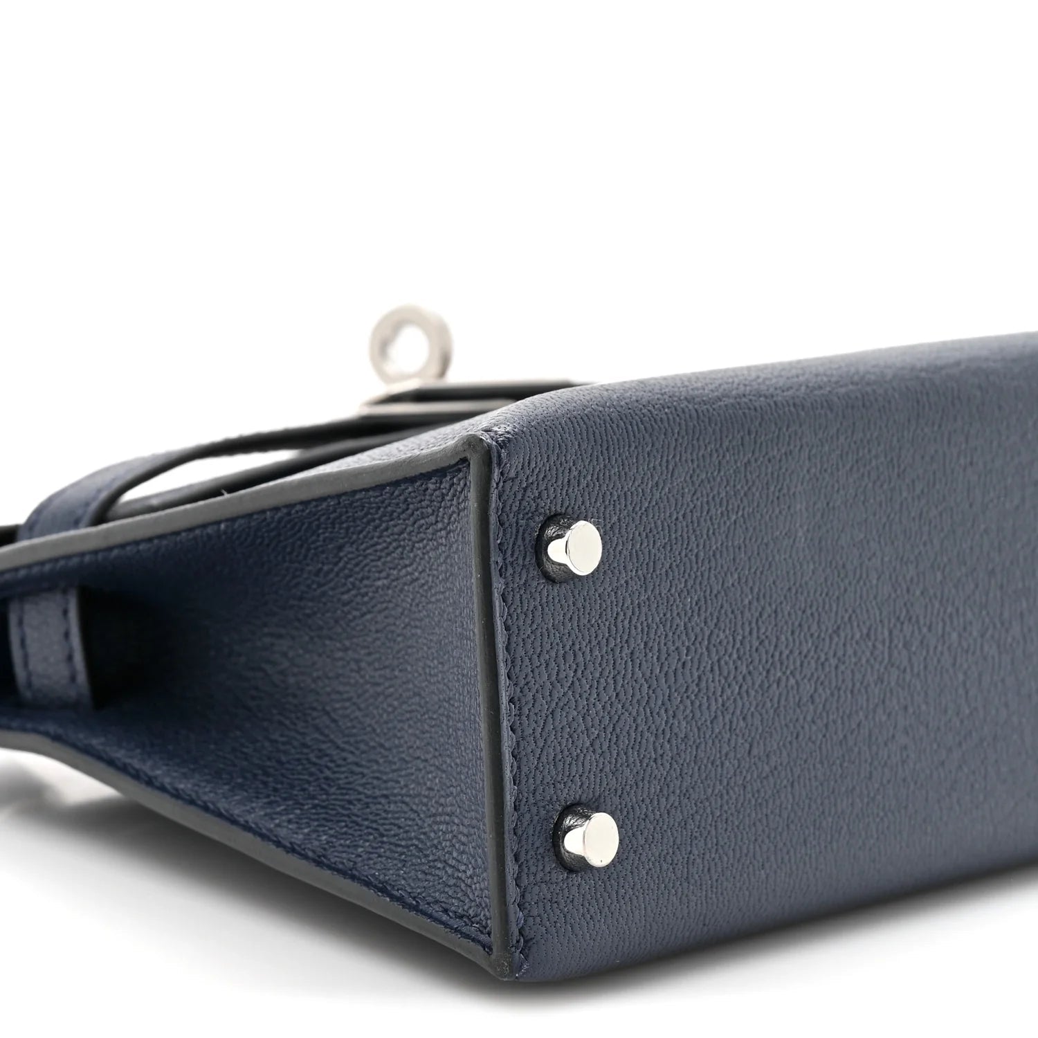 Chevre Mysore Verso Mini Kelly Sellier 20 Bleu Navy Bleu Zellige