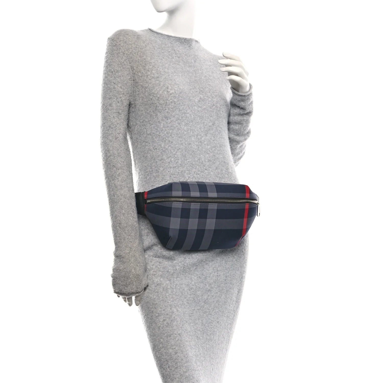 House Check Sonny Bum Bag Navy Grey