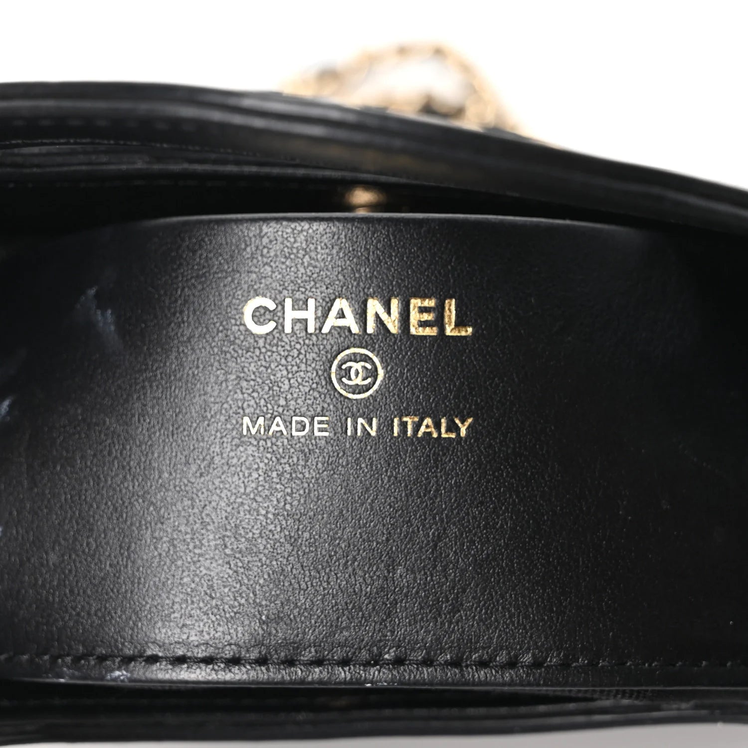 Shiny Crumpled Calfskin Quilted Nano 31 Shopping Bag Black