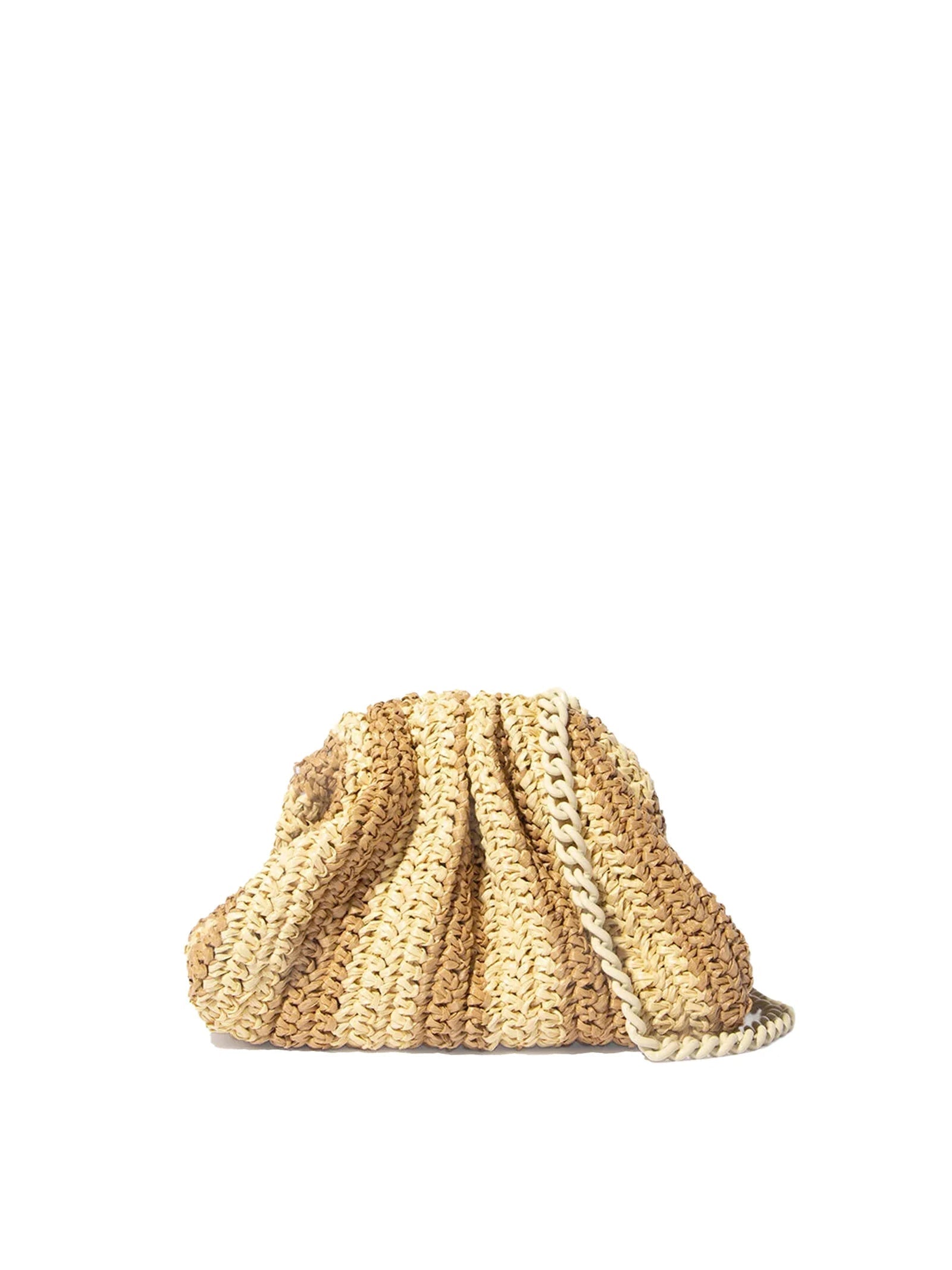 TWO-TONE CROCHET CLUTCH with SHOULDER STRAP
