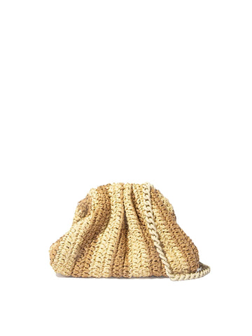 TWO-TONE CROCHET CLUTCH with SHOULDER STRAP