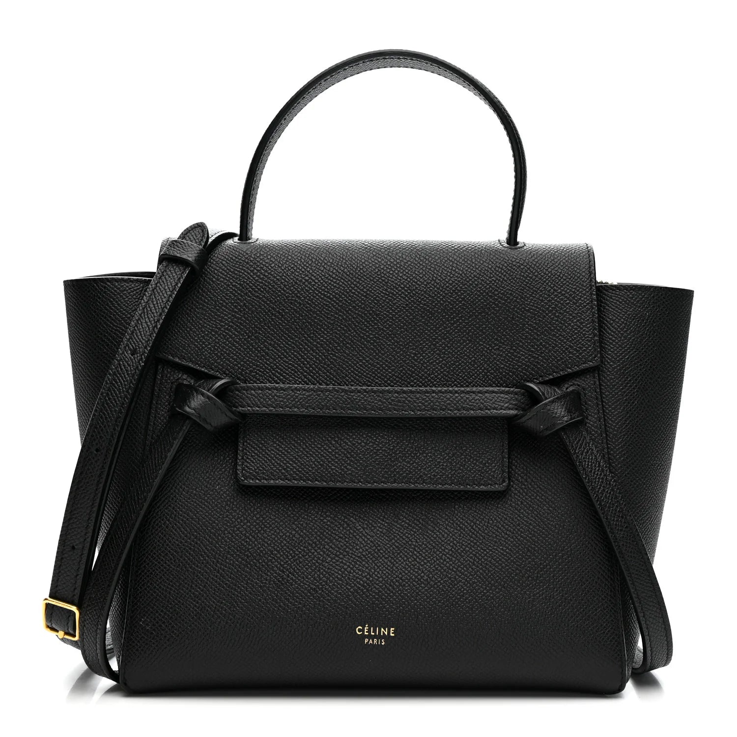 Grained Calfskin Nano Belt Bag Black