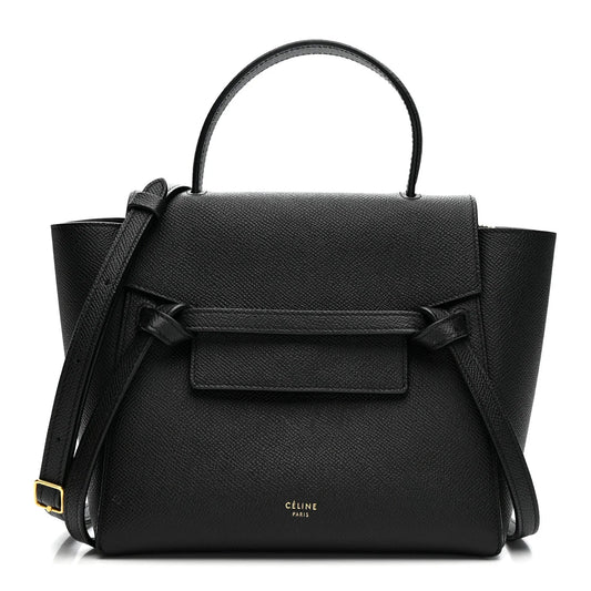 Grained Calfskin Nano Belt Bag Black