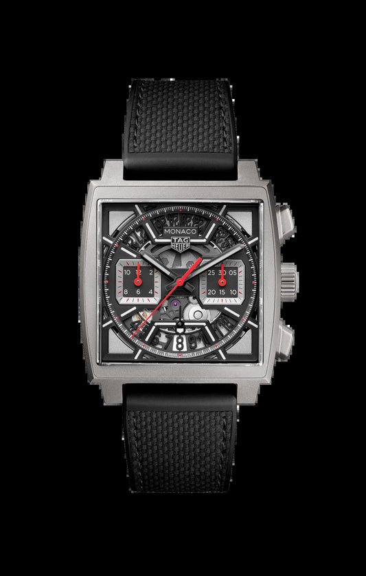 Unworn  Monaco Chronograph Skeleton, Titanium, Automatic, 39Mm, Ref# CBL2183.FT6236, Box and Papers