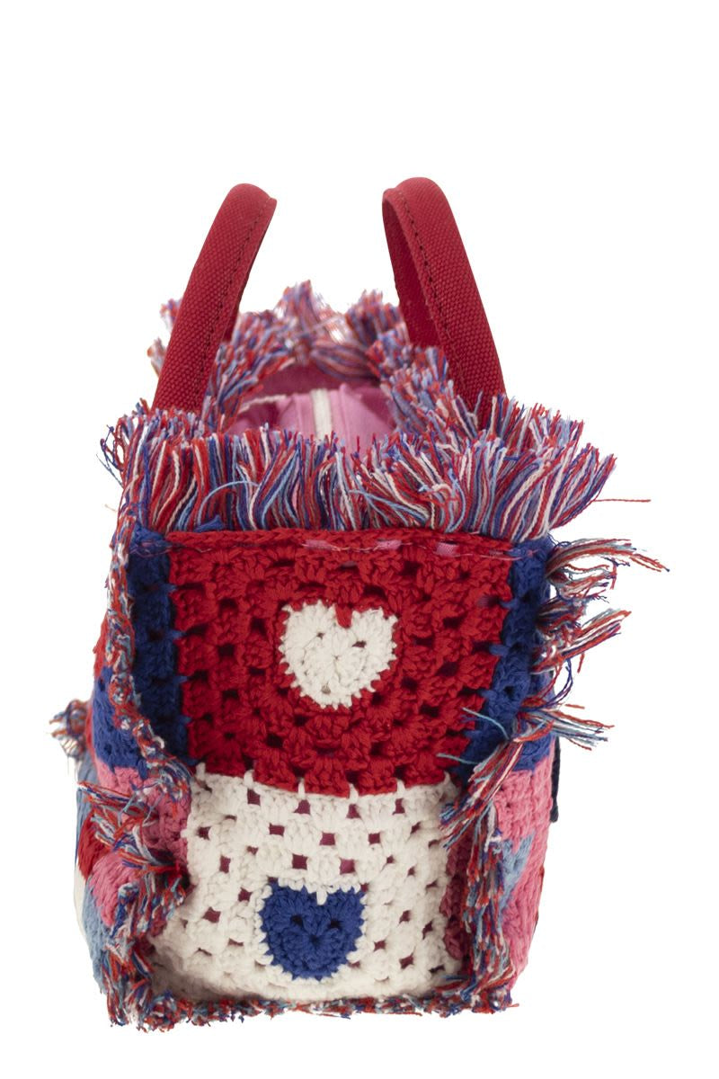COLETTE CROCHET - HANDBAG with CROCHET FLOWER PATCH