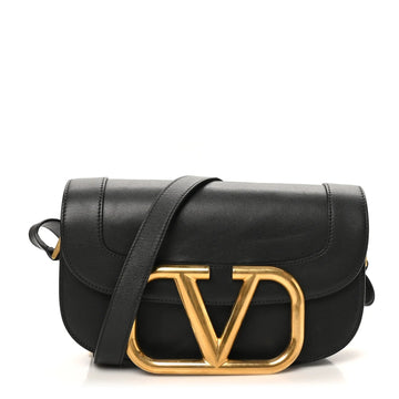 Smooth Calfskin Supervee Shoulder Bag Black