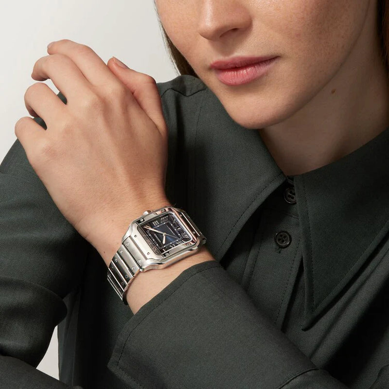 Unworn  Santos De , Stainless Steel, 39.8Mm, Ref# WSSA0071, Box and Papers