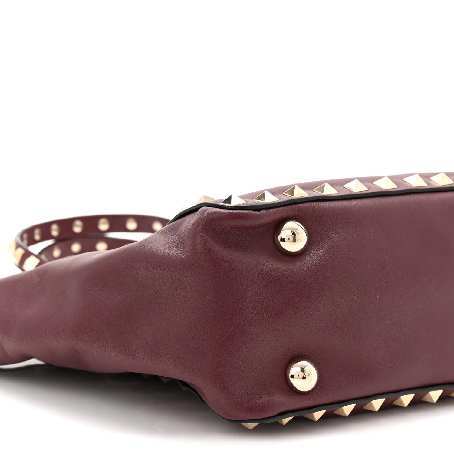 Vitello Mini Rockstud Tote Rubin