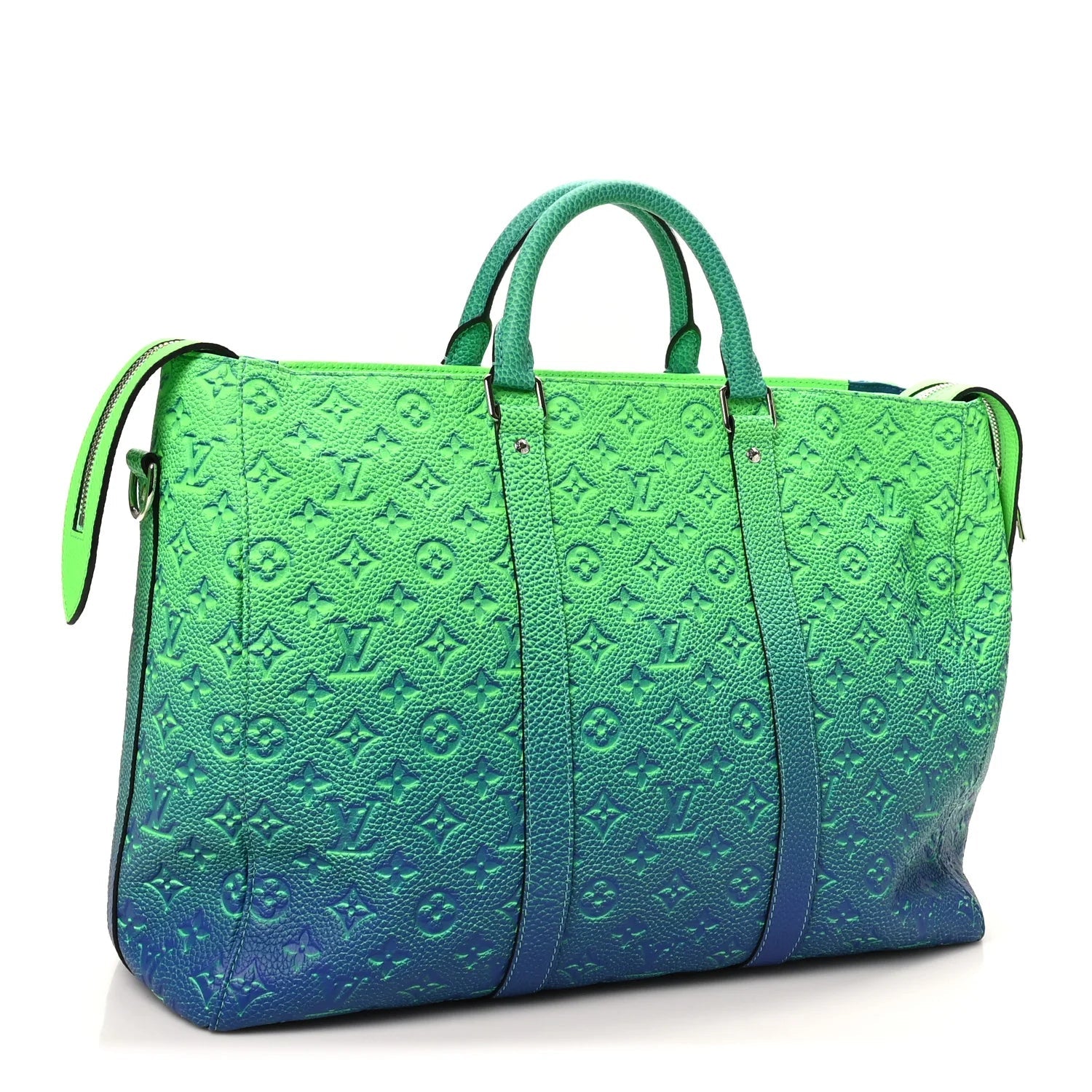 Taurillon Illusion Keepall Tote Bleu Vert