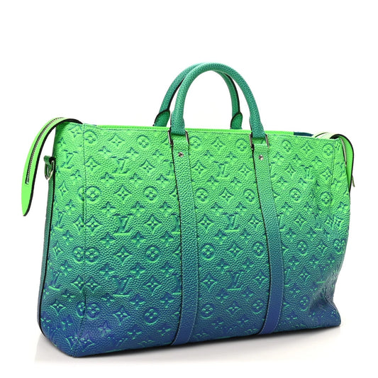 Taurillon Illusion Keepall Tote Bleu Vert