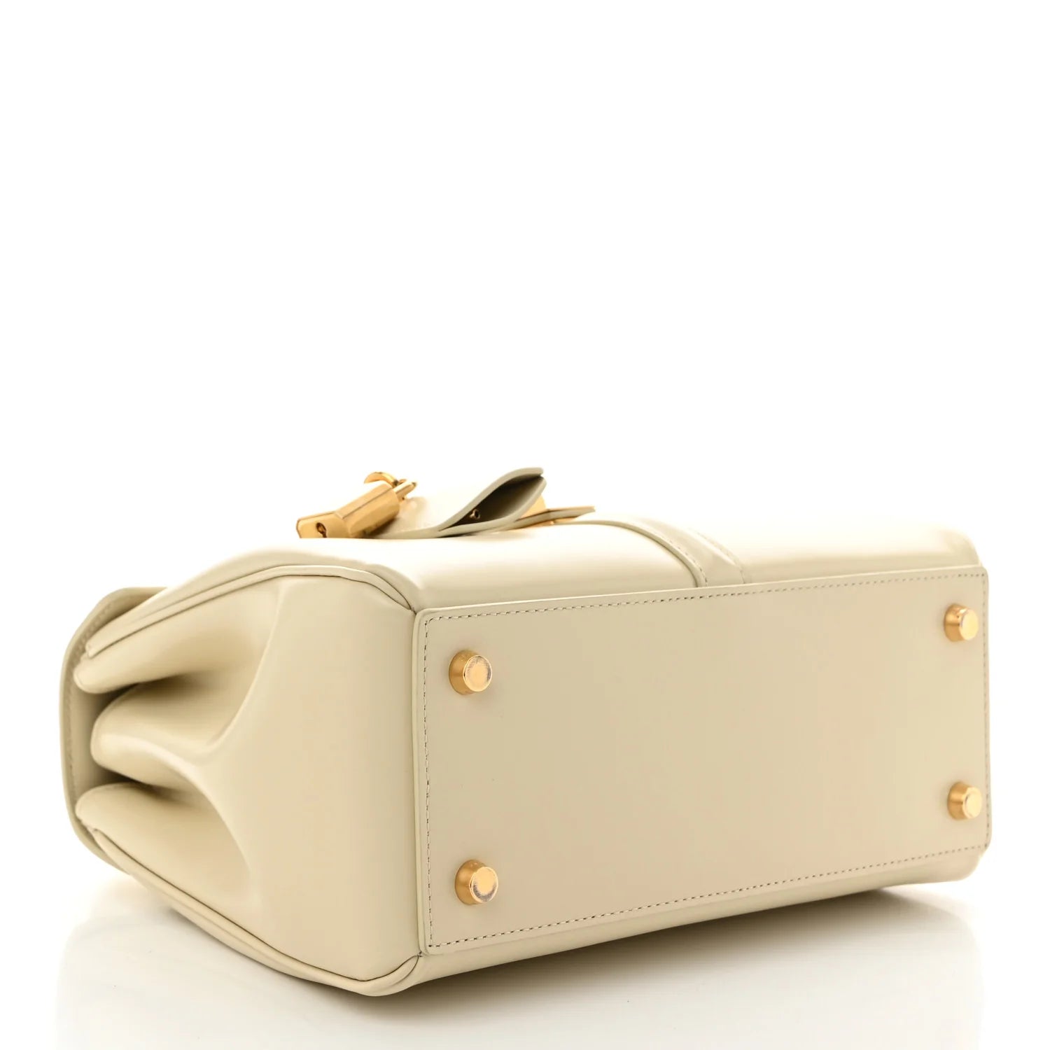 Satinated Calfskin Small 16 Top Handle Bag Beige