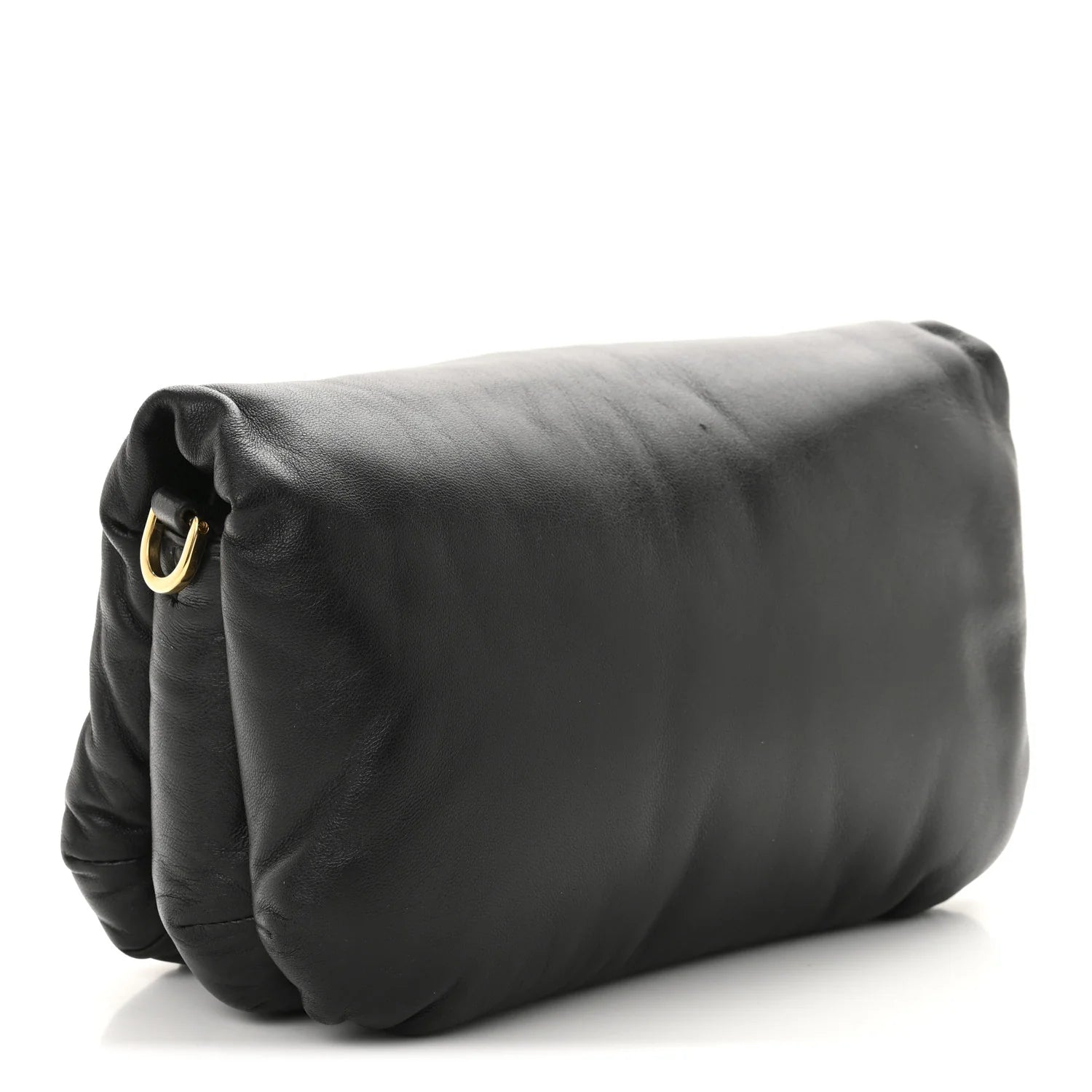 Shiny Nappa Lambskin Mini Goya Puffer Bag Black
