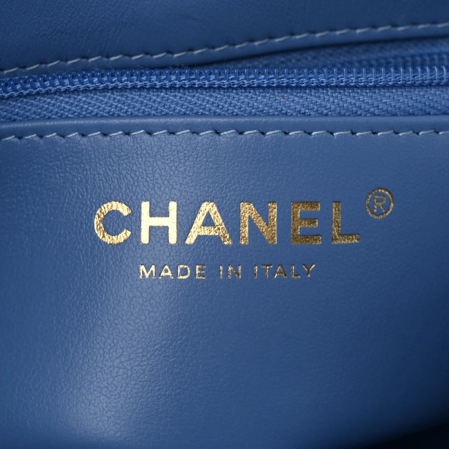 Shiny Aged Calfskin Quilted Nano Kelly Shopper Blue