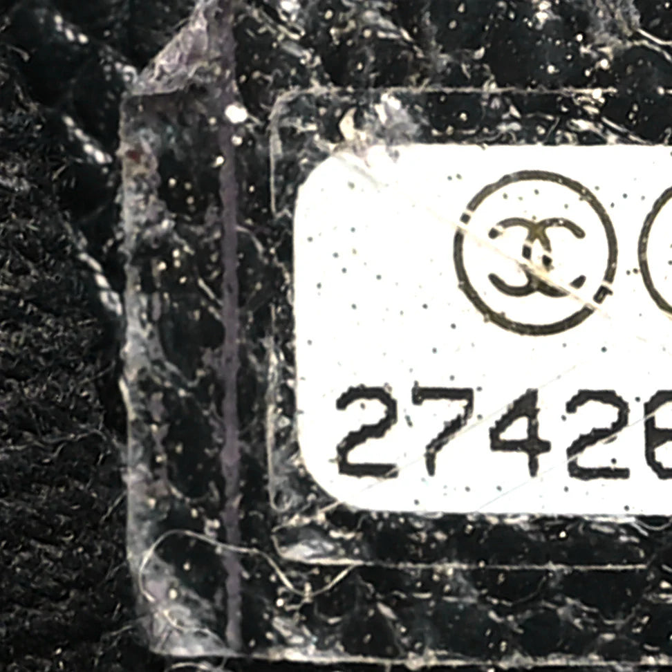 Grained Calfskin Small Stitched Flap Black