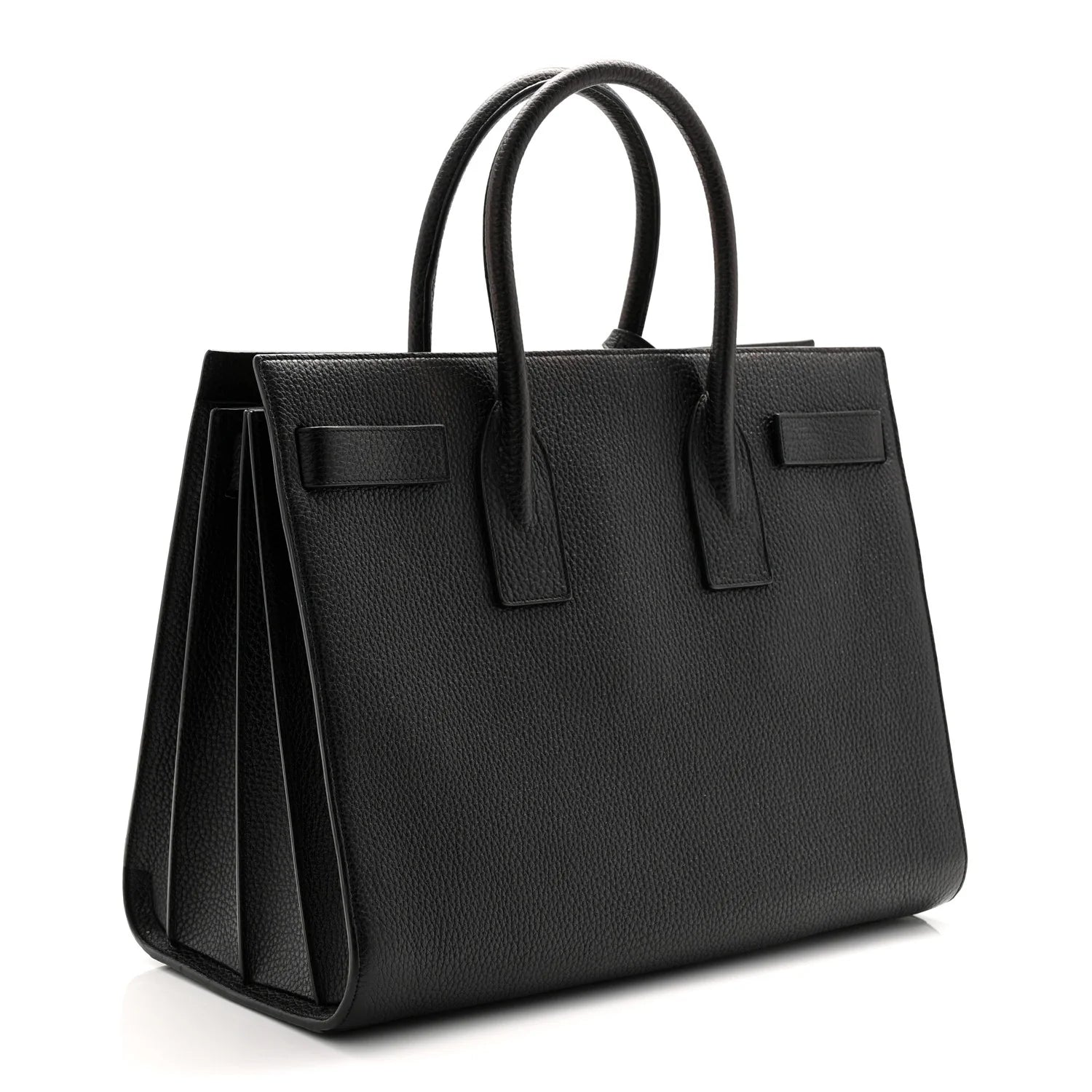 Grained Calfskin Large Sac De Jour Carryall Black