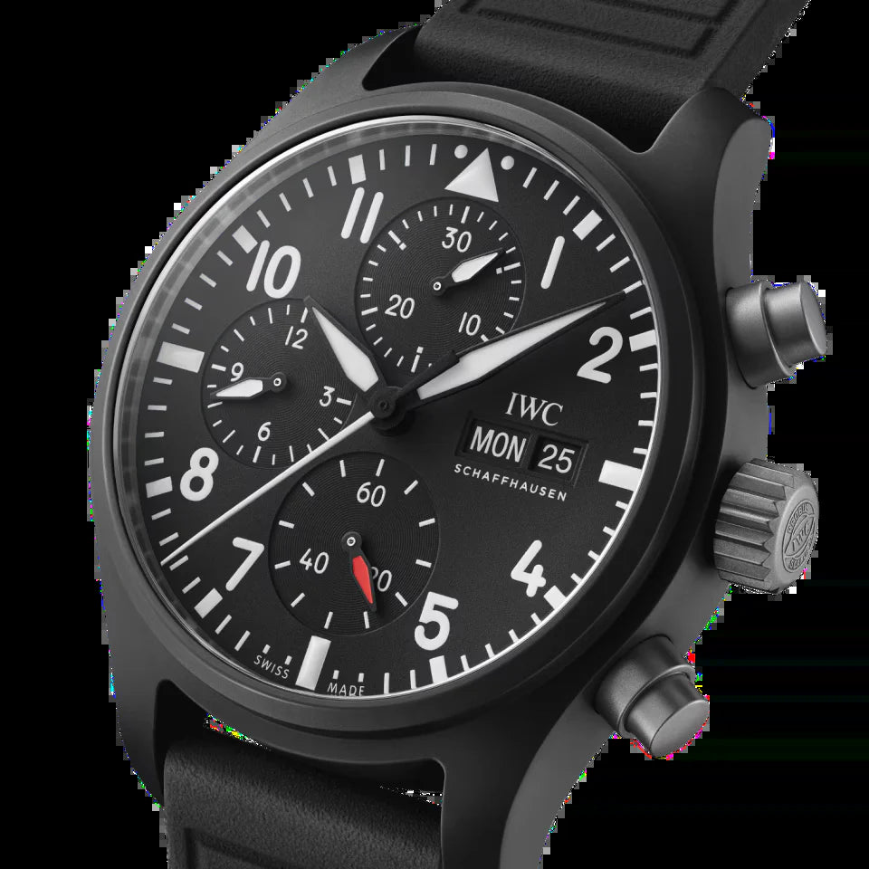 Unworn  Pilot’S Watch Chronograph TOP GUN 41, Ceramic, Titanium, 41Mm, Ref# IW389401, Box and Papers