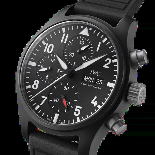 Unworn  Pilot’S Watch Chronograph TOP GUN 41, Ceramic, Titanium, 41Mm, Ref# IW389401, Box and Papers