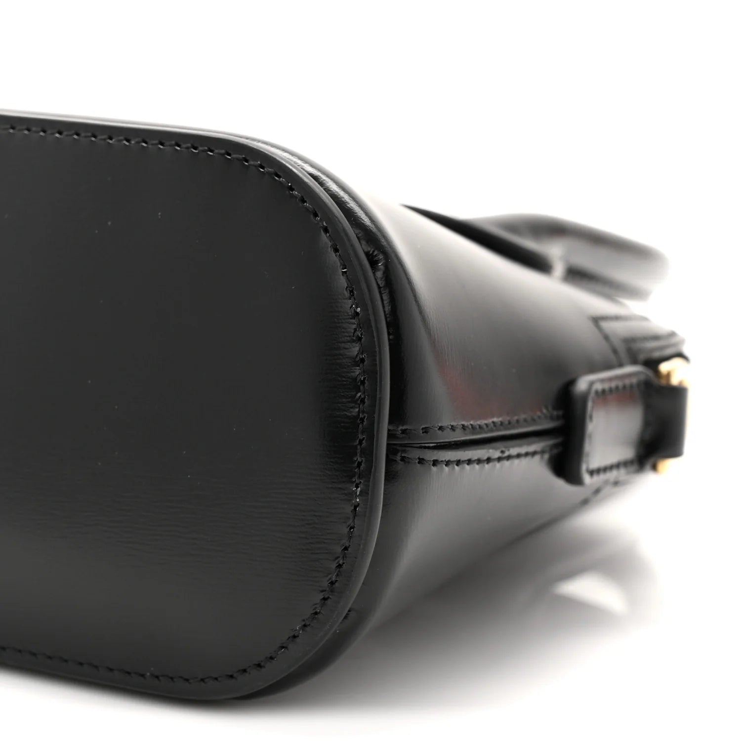 Shiny Calfskin Mini Honorine Bag Black