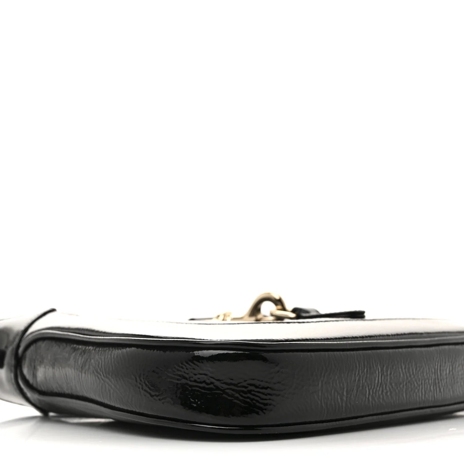 Patent Calfskin Small Jackie Shoulder Bag Black